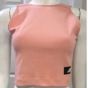 ADIDAS NWT Plunge-back Cropped Ribbed Tank Size L